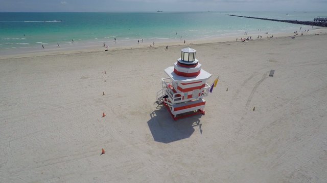 Aerial lifeguard tower Miami Beach