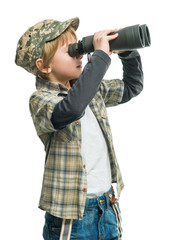 Boy with a binoculars