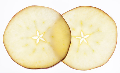 Apfelscheiben, Durchlicht, Studio