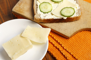 fresh cheese and bread