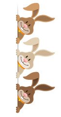 3 Easter Bunnies Vertical Banner