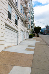 Fototapeta na wymiar Steep street in San Francisco