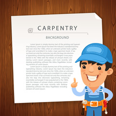 Carpentry Background with Workman
