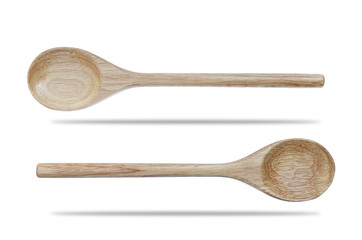 Wooden spoons isolated on white