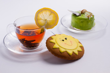 Tea with delicious unusual desserts