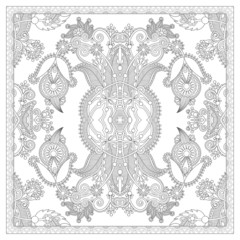 unique coloring book square page for adults - ethnic floral carp