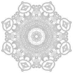 coloring book square page for adults - ethnic floral carpet