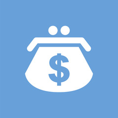 Dollar purse white icon
