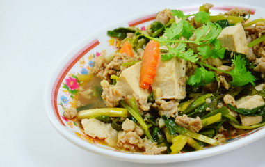 fried tofu with minced pork