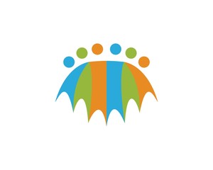 People umbrella community logo template 1