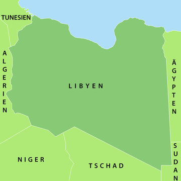 Libyen Karte in Grün