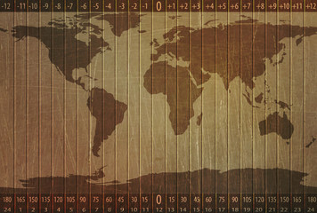 world time zones, world map, stone texture