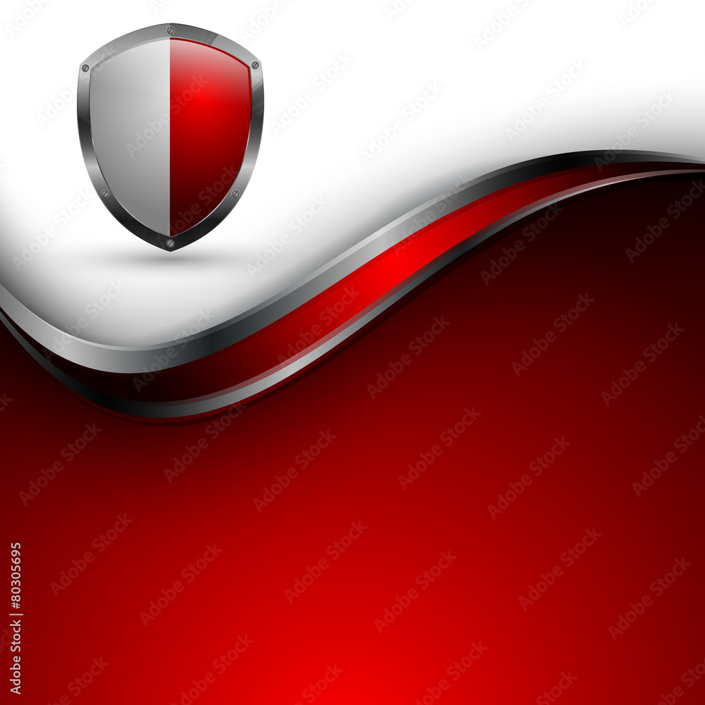 Poster abstract vector template with shield