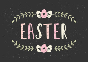 Easter Typographic Greeting Card Template