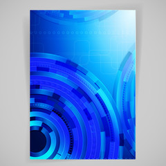 Abstract blue background with techno elements.