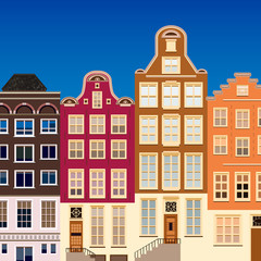 Fototapeta premium Street of abstract old houses.