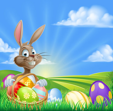 Cartoon Easter Bunny Scene