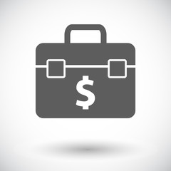 Briefcase flat single icon.