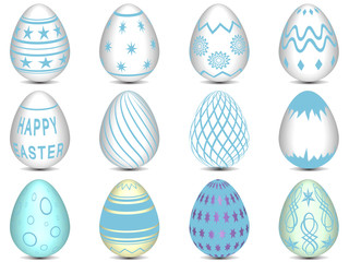 12 Cyan Easter Eggs