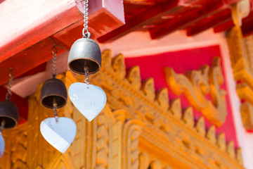 bell hanging from the temple roof