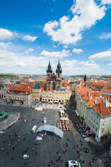 Obraz premium View of Prague on bright summer day