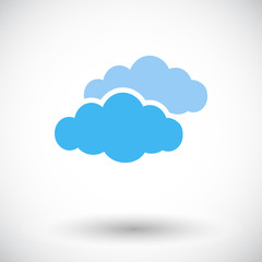 Overcast single flat icon.