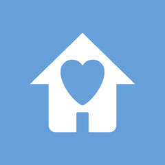 Love house white icon