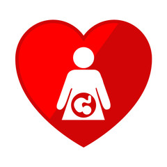 Icono corazon con simbolo embarazo