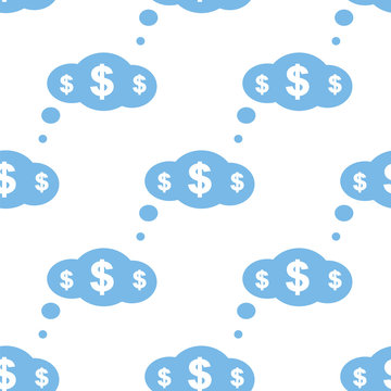 Dollar cloud seamless pattern