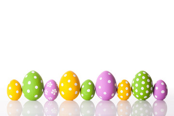 easter eggs isolated on white