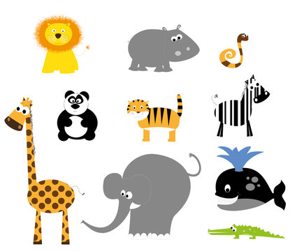 set of wild animals for children / vectors