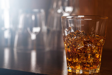 Glasses with whiskey