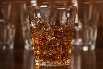 Glasses with whiskey