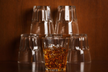 Glasses with whiskey