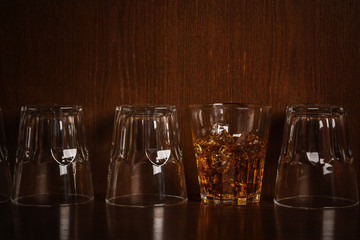 Glasses with whiskey