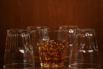 Glasses with whiskey