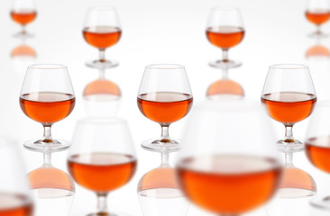 Glasses of cognac