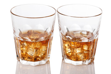 Glasses with whiskey