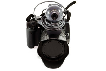 Spiegelreflexkamera mit Webkamera