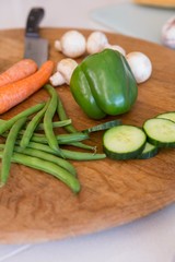 Vegetables on wooden board