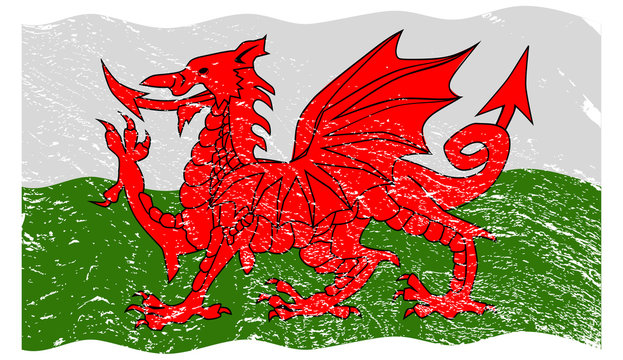 Welsh Flag Grunged