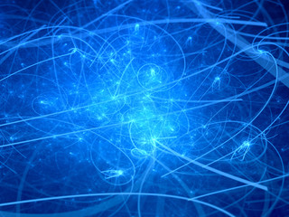 Blue glowing curves new technologies