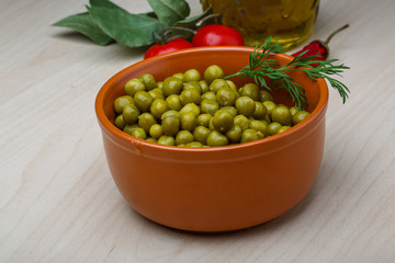 Green canned peas