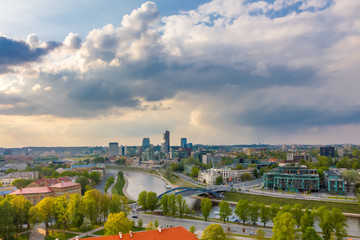 Fototapeta na wymiar Cityscape of Vilnius, Lithuania. View from the Gediminas' Tower.
