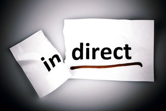 The word indirect changed to direct on torn paper