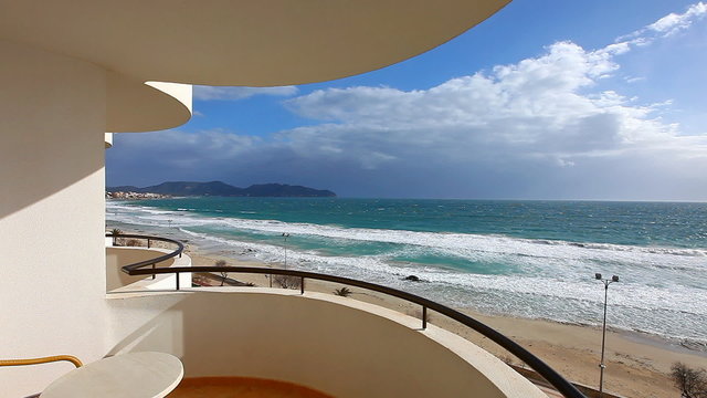 Beach of Mediterranean Sea at Cala Millor - Majorca island