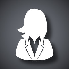 Vector user icon of woman in business suit