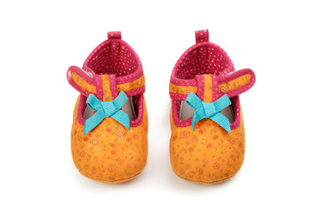 Baby's shoes isolated on white background