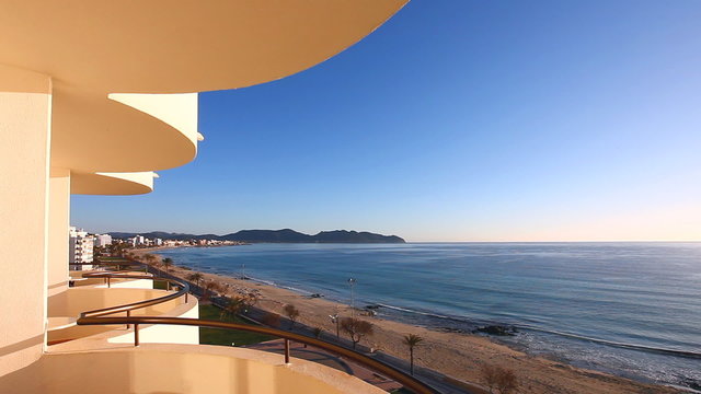 View from a hotel balcony at the Beach