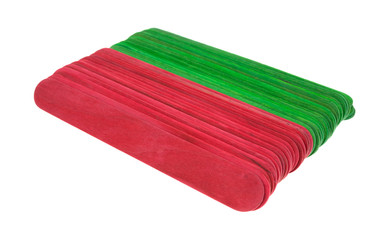 New craft sticks in holiday green and red